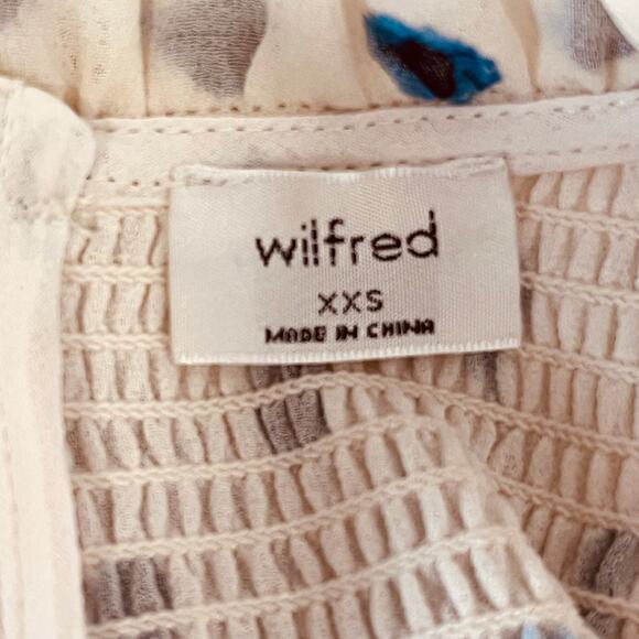 Aritzia Wilfred Tempest Blouse Womens Size XXS Smocked Cropped Princess Sleeves‎ - Picture 3 of 5